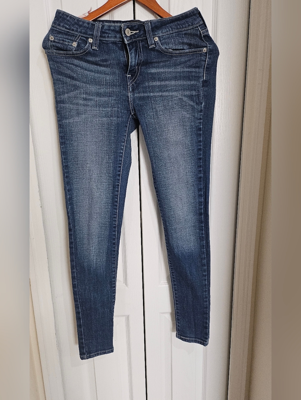 Levi’s 711 Skinny LeggingJeans Women Size 5 Blue Mid Rise Stretch Denim Slim Leg - Picture 2 of 14